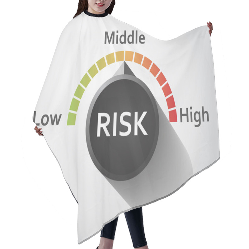 Personality  Risk Button Pointing Between Low And High Level Hair Cutting Cape