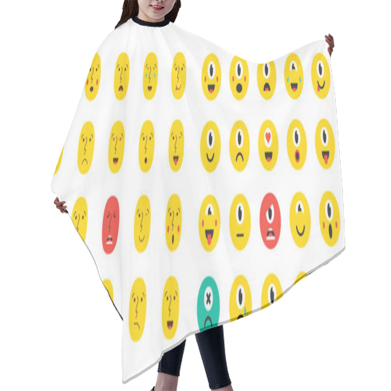 Personality  Set Of Emoticons For Devices Hair Cutting Cape