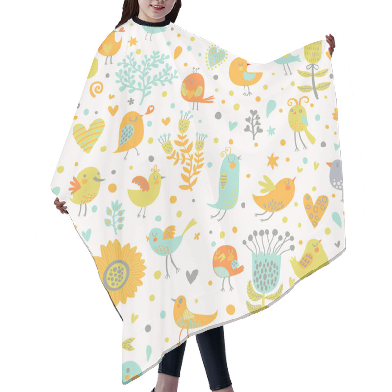 Personality  Retro Garden Seamless Pattern Hair Cutting Cape