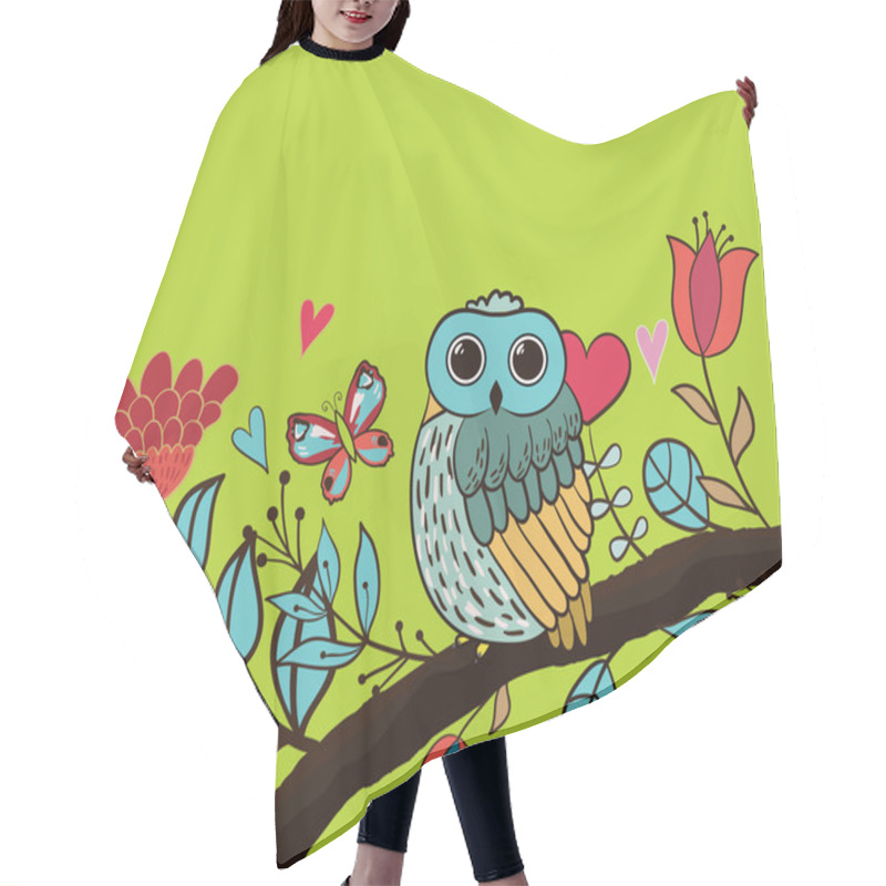 Personality  Card Flower, Owl Hair Cutting Cape