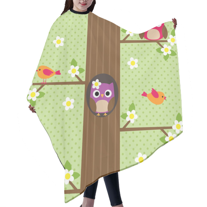 Personality  Seamless Vector Spring Pattern Hair Cutting Cape