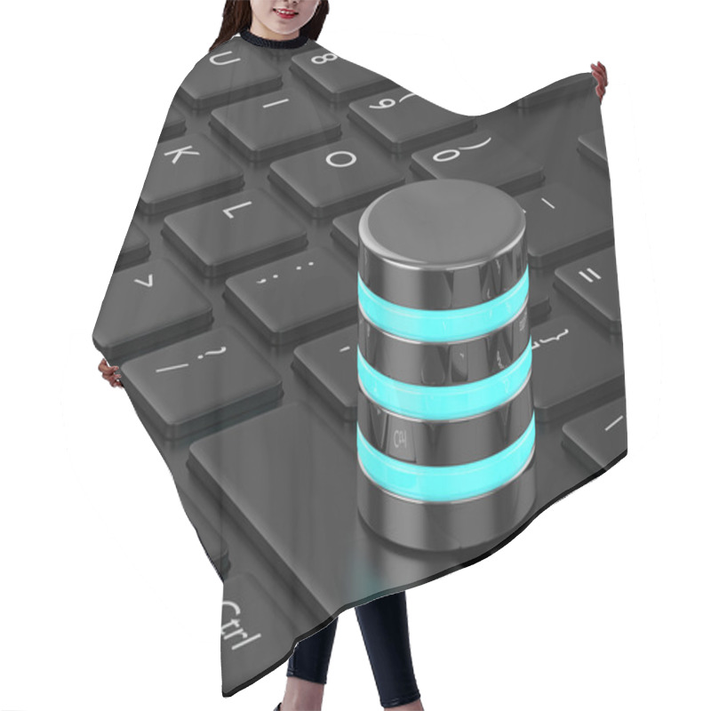 Personality  3d Render Of Storage Database On Keyboard Hair Cutting Cape