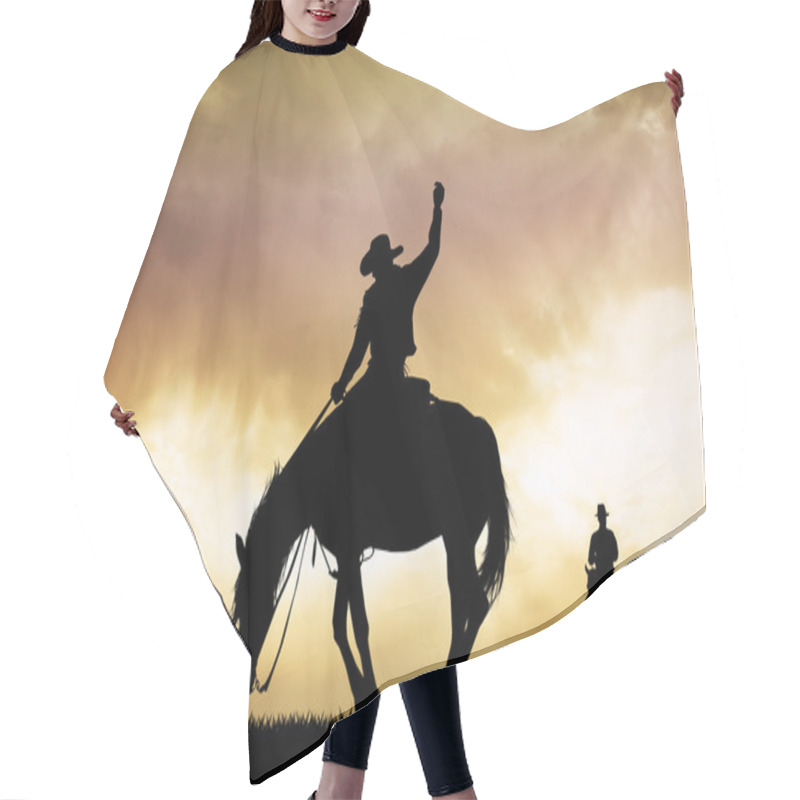 Personality  Rodeo Cowboy At Sunset Hair Cutting Cape