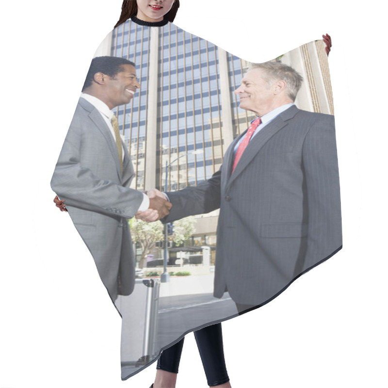 Personality  Business Handshake Between Two Partners Hair Cutting Cape