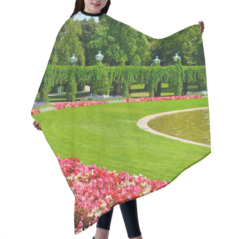 Personality  Summer Park With Flower Bed And Green Lawn Hair Cutting Cape