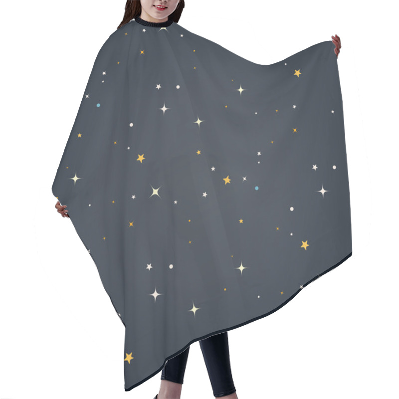 Personality  Night Sky With Stars Seamless Vector Pattern Hair Cutting Cape