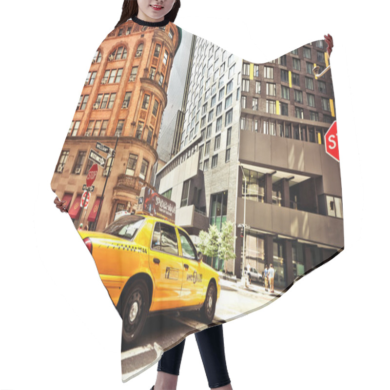 Personality  Yellow Taxi Cab In New York City Hair Cutting Cape