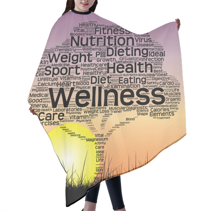 Personality  Health Text Word Cloud As Tree Hair Cutting Cape