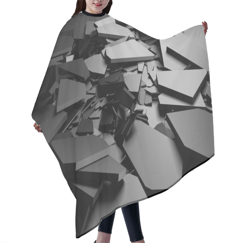 Personality  Cracked Dark Silver Ground Surface Hair Cutting Cape