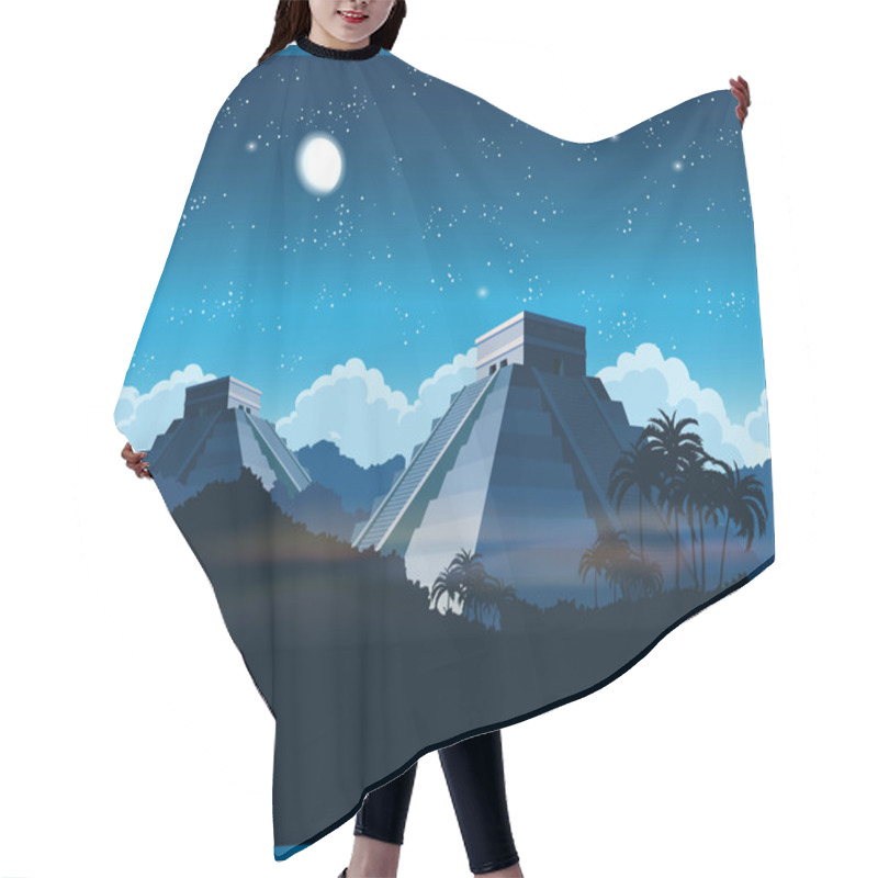 Personality  Mayan Pyramids At Night Hair Cutting Cape