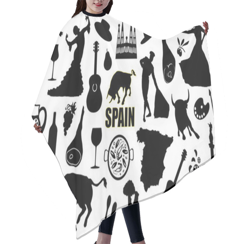 Personality  Spain Silhouettes Hair Cutting Cape