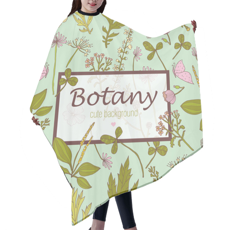 Personality  Botany Postcard With Flowers Hair Cutting Cape