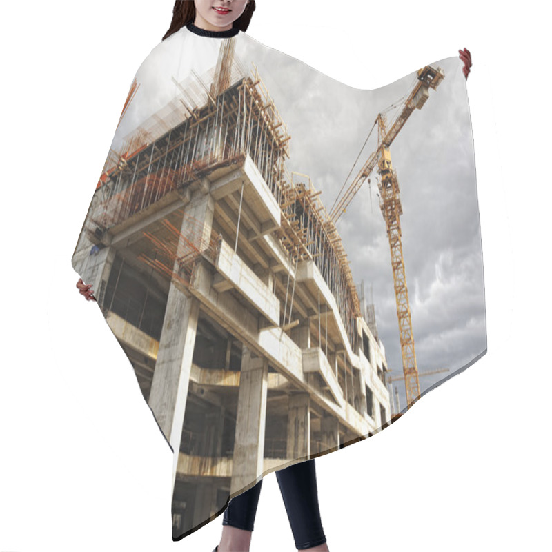 Personality  Construction Site With Crane And Building Hair Cutting Cape