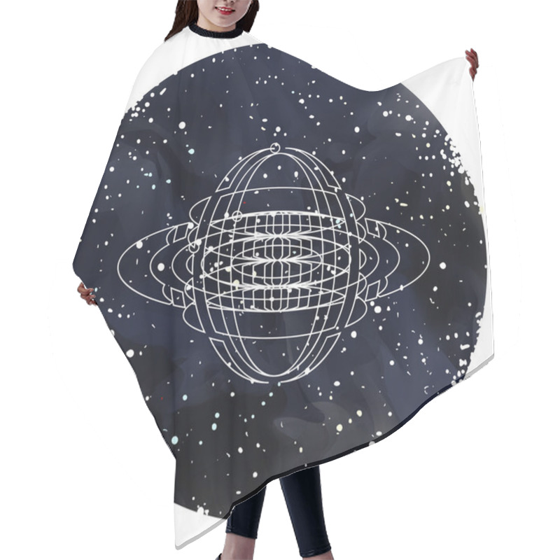 Personality  Starry Sky With Geometric Element Hair Cutting Cape