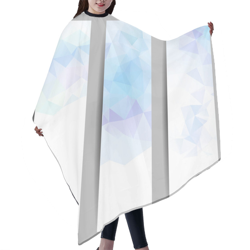 Personality  Set Of Banners With Abstract Triangles Hair Cutting Cape