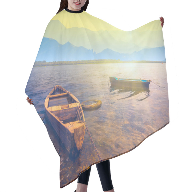 Personality  Boats On A River Hair Cutting Cape