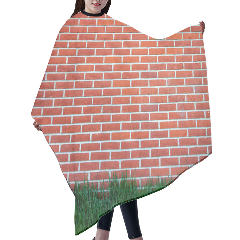 Personality  Full Frame Of Brick Wall And Green Lawn Background Hair Cutting Cape