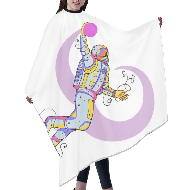 Personality  Astronaut Dunking Ball Doodle Hair Cutting Cape