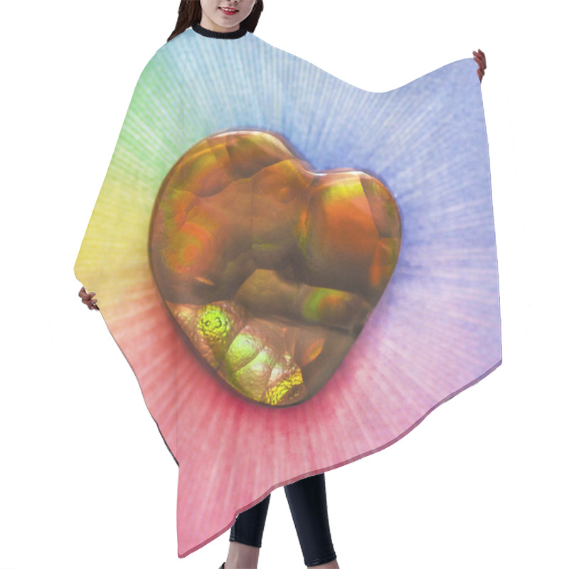 Personality  Rainbow Fire Agate Hair Cutting Cape