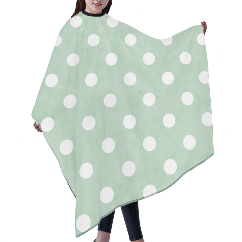 Personality  Green And White Large Polka Dots Pattern Repeat Background Hair Cutting Cape