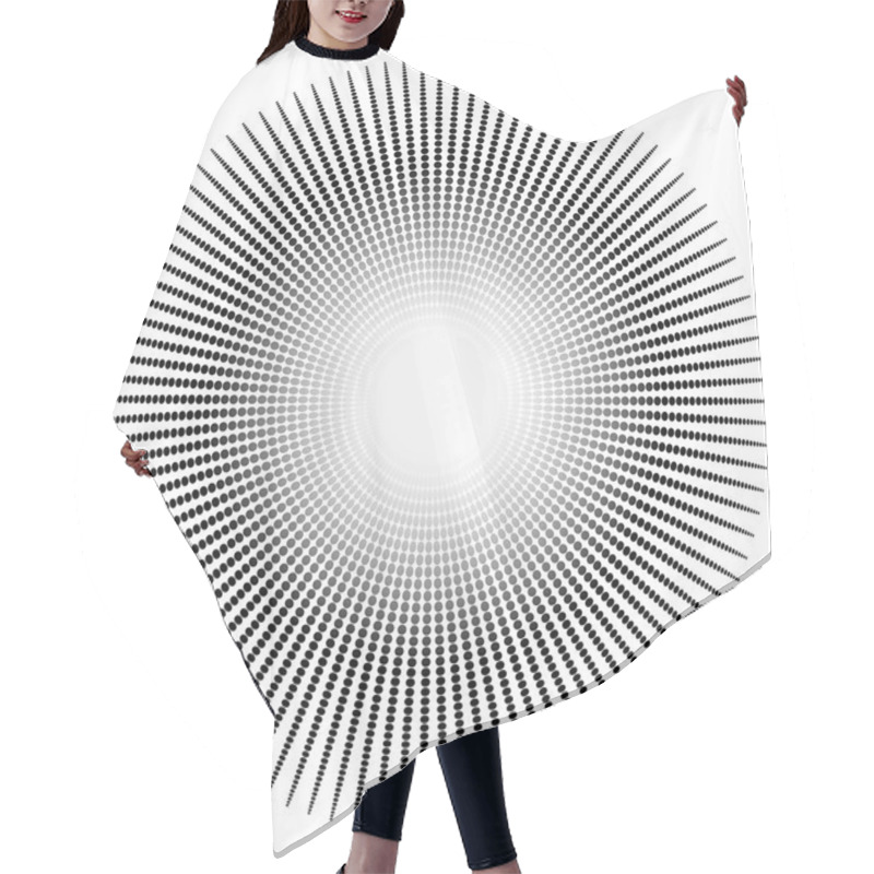 Personality  Abstract Radial, Dotted Element   Hair Cutting Cape