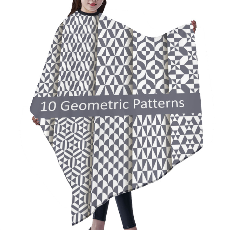 Personality  Set Of Ten Geometric Patterns Hair Cutting Cape