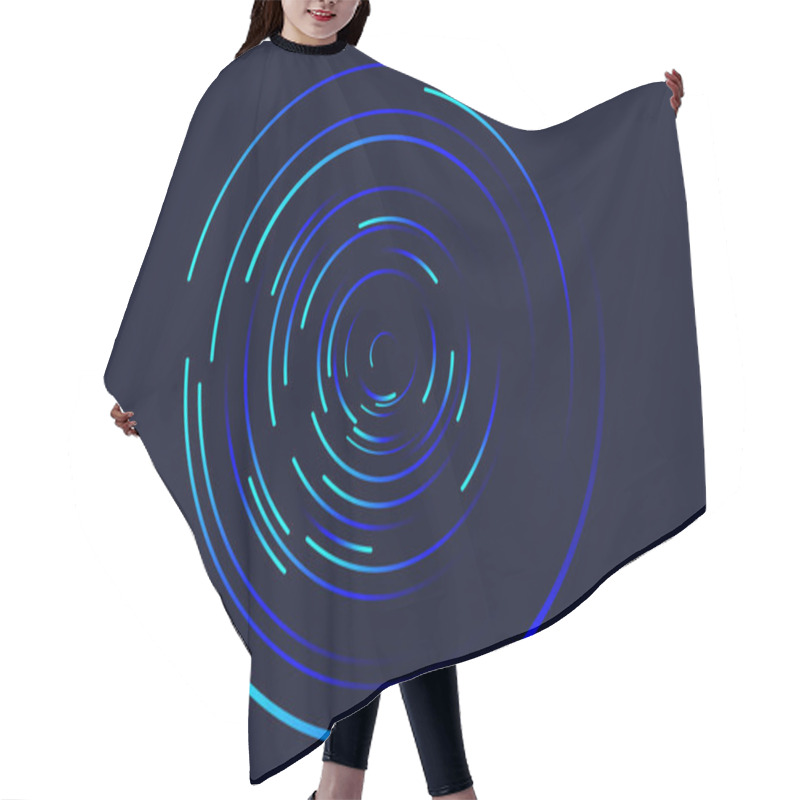 Personality  Abstract Vortex, Circular Swirl Lines. Star Trails Around In The Night Sky. Luminous Helix Hair Cutting Cape