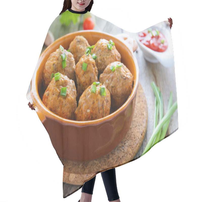 Personality  Meatballs  In Pot Hair Cutting Cape