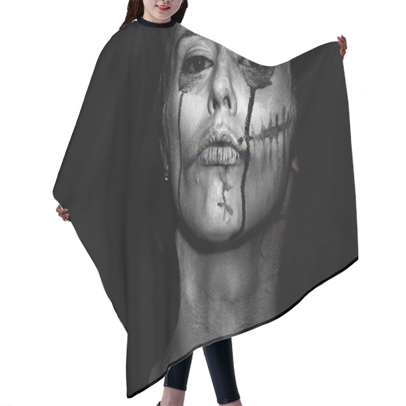 Personality  Halloween Painted Woman Hair Cutting Cape