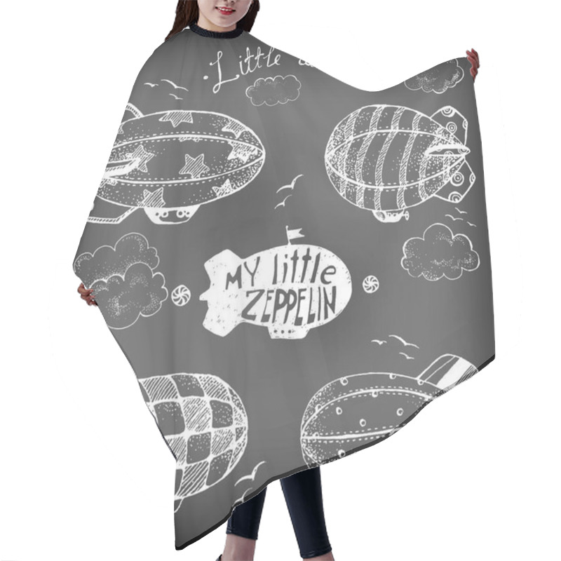 Personality  Cute Little Airships Set Hair Cutting Cape