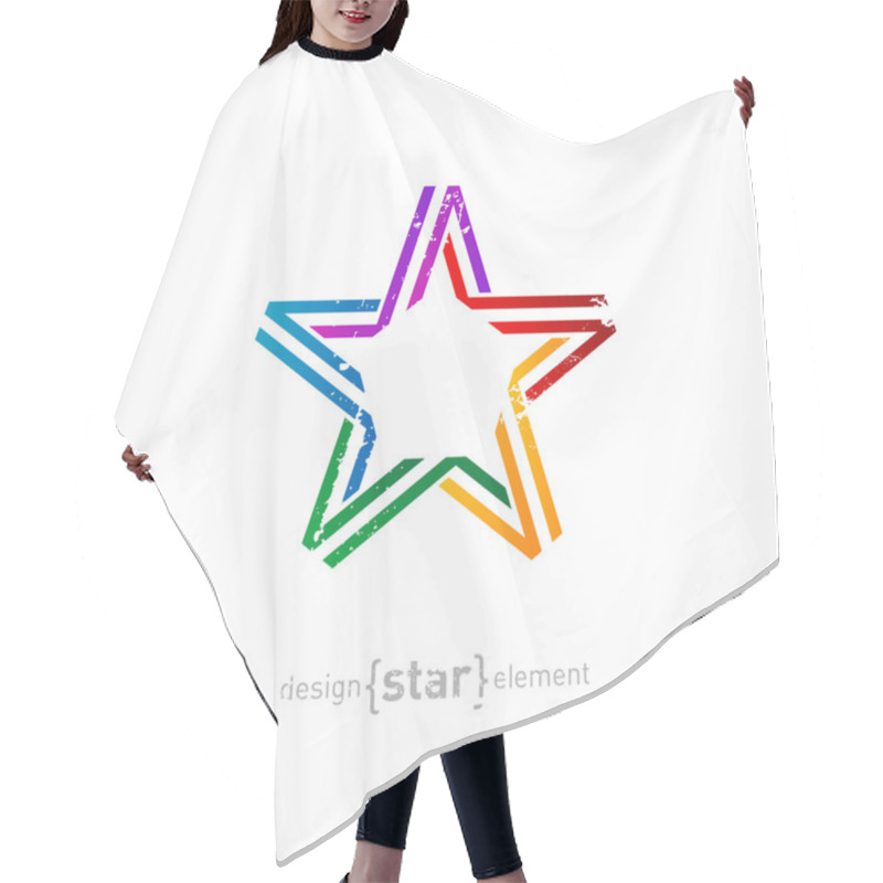 Personality  Rainbow Star From Ribbon Hair Cutting Cape