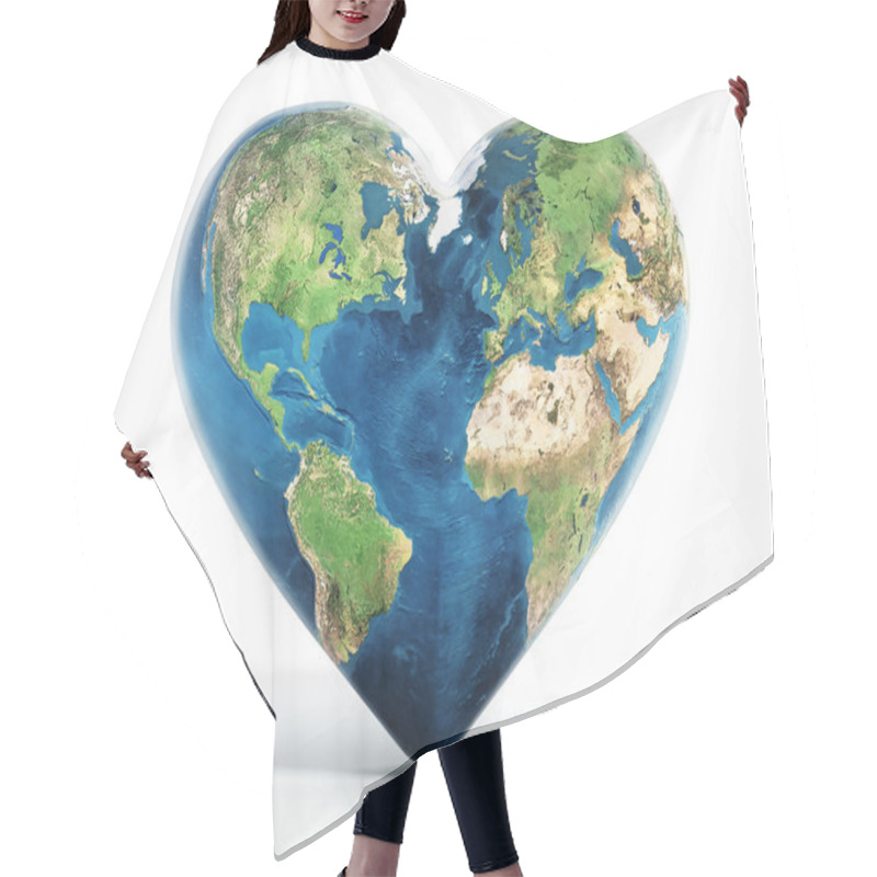 Personality  Heart Shaped Earth Hair Cutting Cape