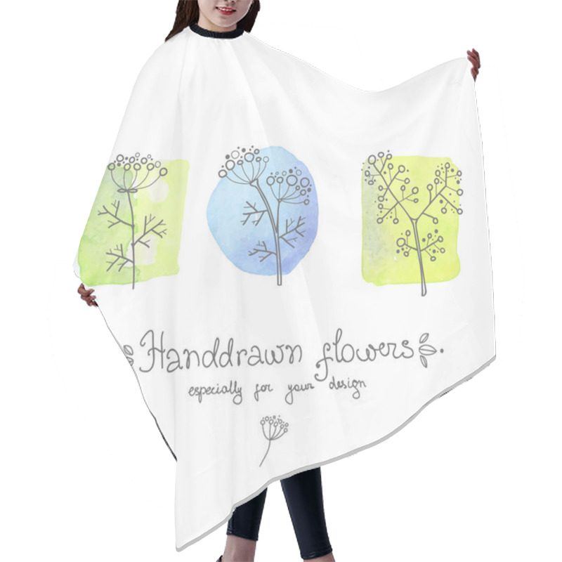 Personality  Greeting Card With Doodle - Flowers Hair Cutting Cape