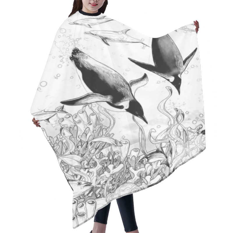 Personality  Coral Reef - Illustration For The Children Hair Cutting Cape