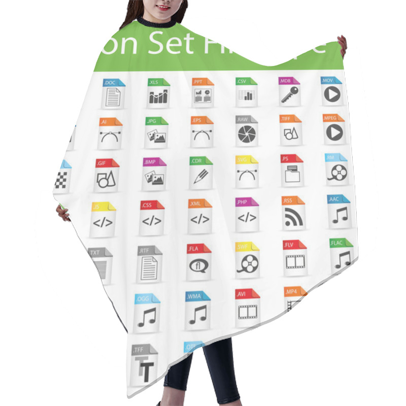 Personality  Icon Set File Hair Cutting Cape