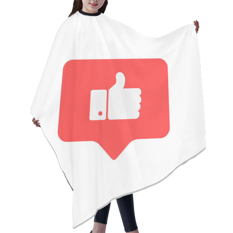 Personality  Like In Button, Thumb Raised Up, Vector Hair Cutting Cape