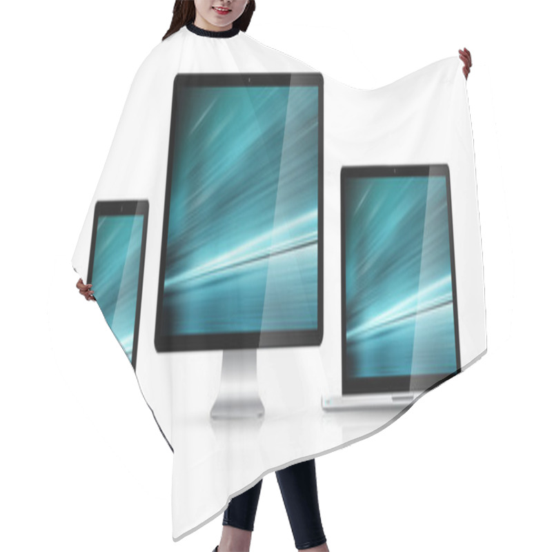 Personality  Modern Digital Tech Device Collection Hair Cutting Cape