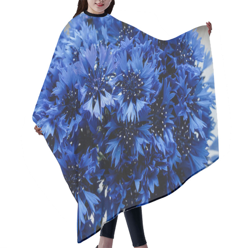 Personality  Beautiful Bunch Of Cornflowers Hair Cutting Cape