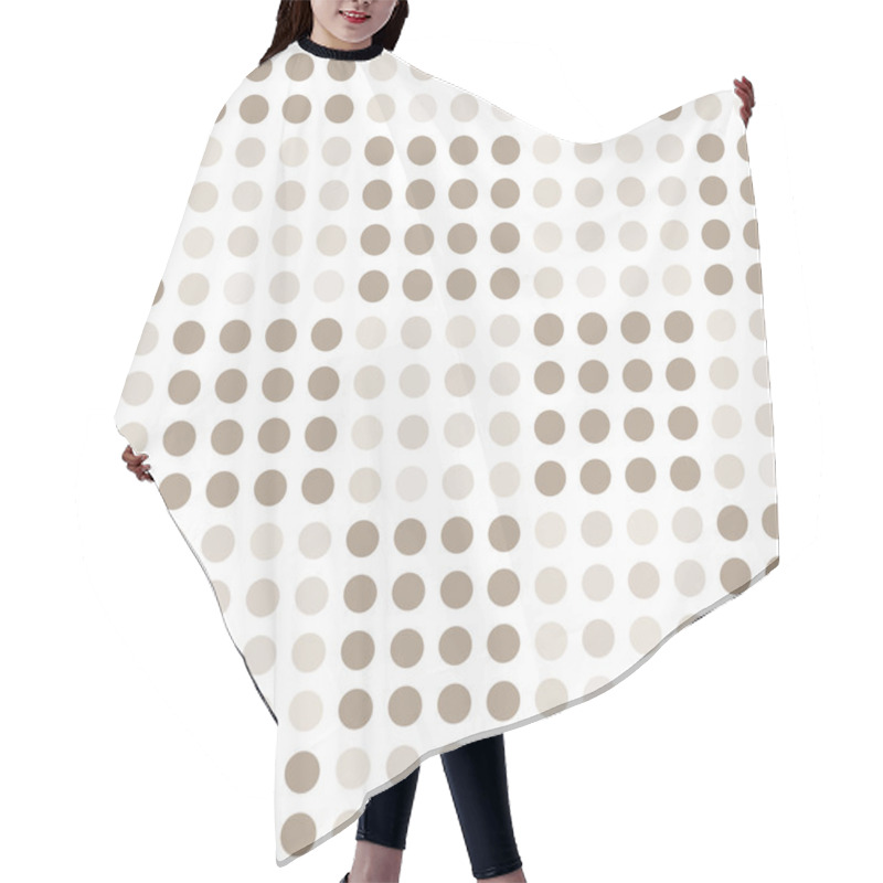 Personality  Seamless Geometric Pattern With Square Of Circles. Hair Cutting Cape