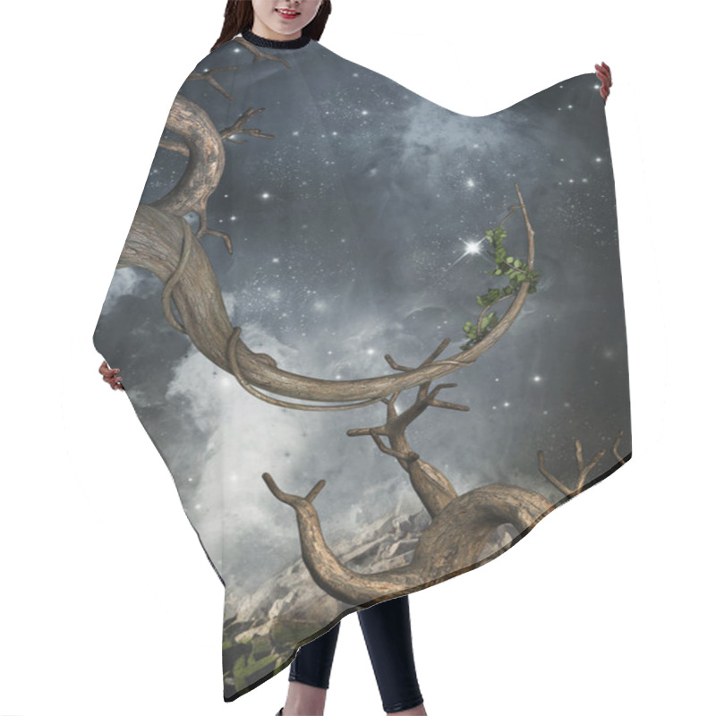 Personality  Fantasy Landscape Hair Cutting Cape