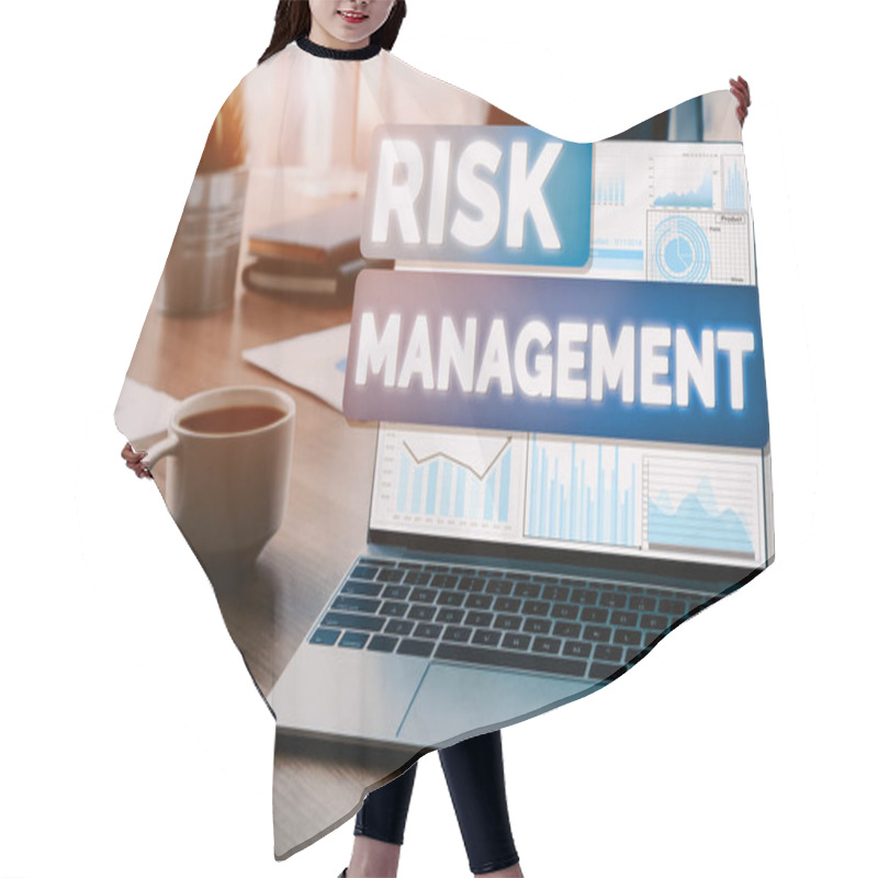 Personality  Risk Management And Assessment For Business Investment Concept. Modern Interface Showing Symbols Of Strategy In Risky Plan Analysis To Control Unpredictable Loss And Build Financial Safety. Uds Hair Cutting Cape