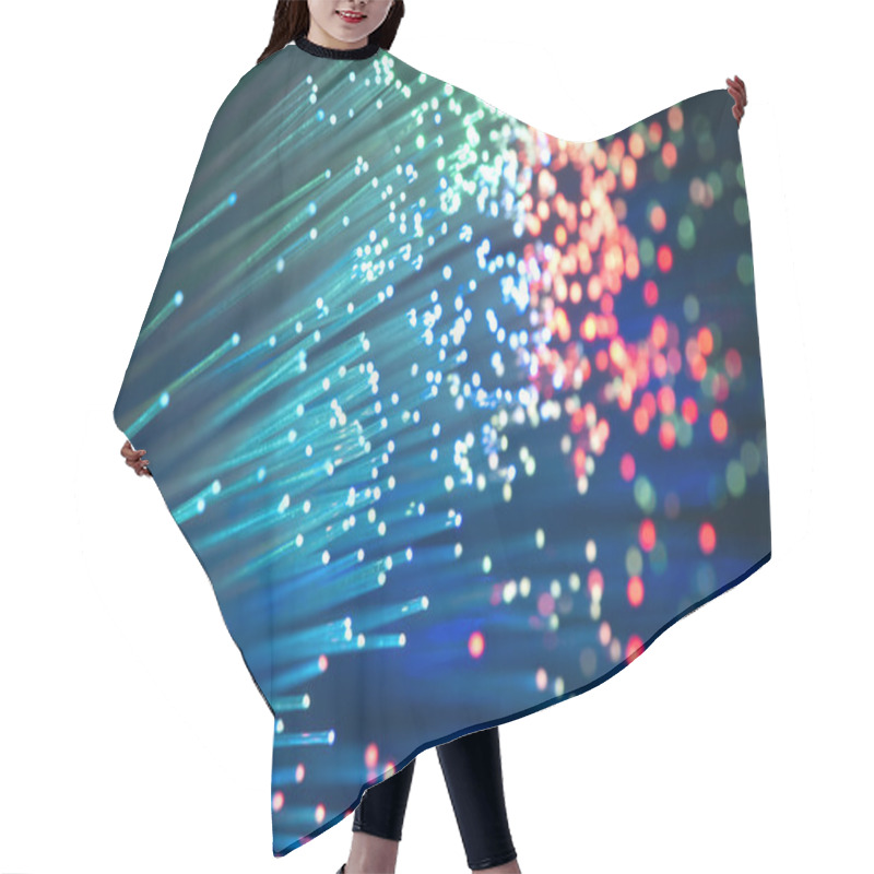 Personality  Fiber Optical Picture With Details And Light Effects Hair Cutting Cape