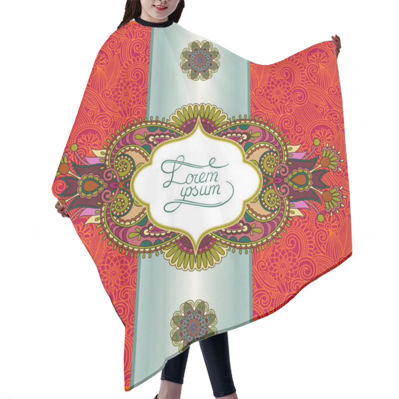 Personality  Unusual Floral Ornamental Template With Place For Your Text Hair Cutting Cape