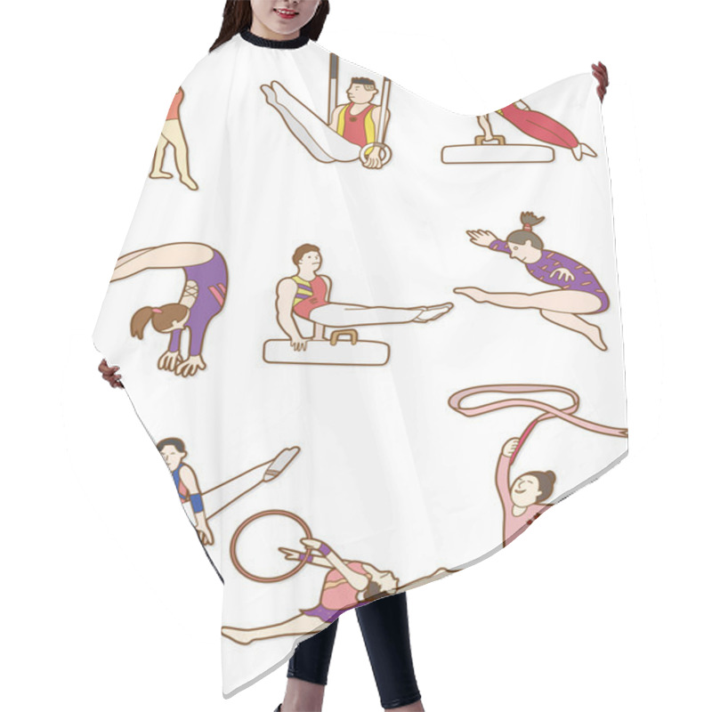 Personality  Cartoon Gymnast Icon Hair Cutting Cape