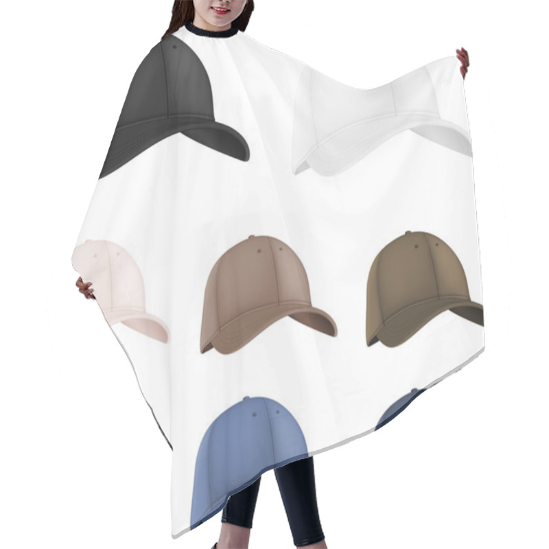 Personality  Baseball Hats Template Set. Hair Cutting Cape