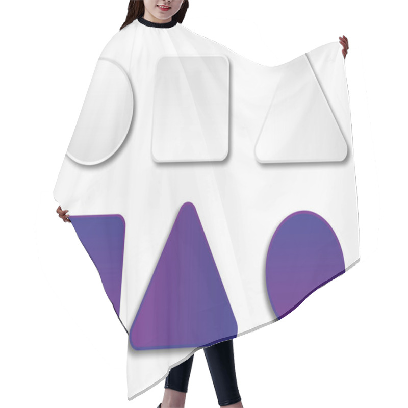 Personality  Triangle, Square, Circle With Shadow On White Background Hair Cutting Cape