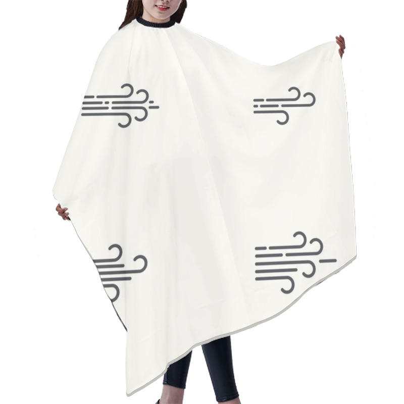 Personality  Vector modern flat design of wind icons set hair cutting cape