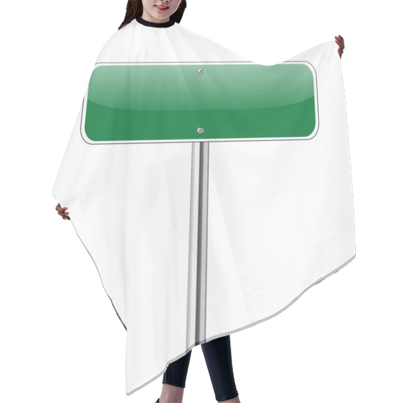 Personality  Blank Green Road Sign Hair Cutting Cape