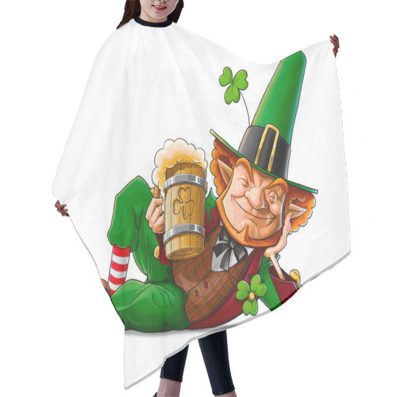 Personality  Elf Leprechaun With Beer For Saint Patrick's Day Hair Cutting Cape