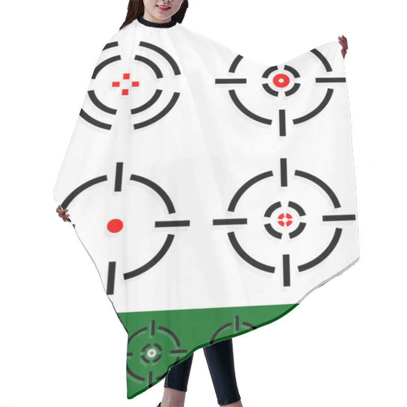 Personality  Crosshair, Reticle, Target Mark Set. 4 Different Cross-hairs. Hair Cutting Cape